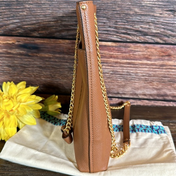 Tory Burch Everly Swingpack Leather Shoulder Crossbody Bag in light Umber - Picture 6 of 10